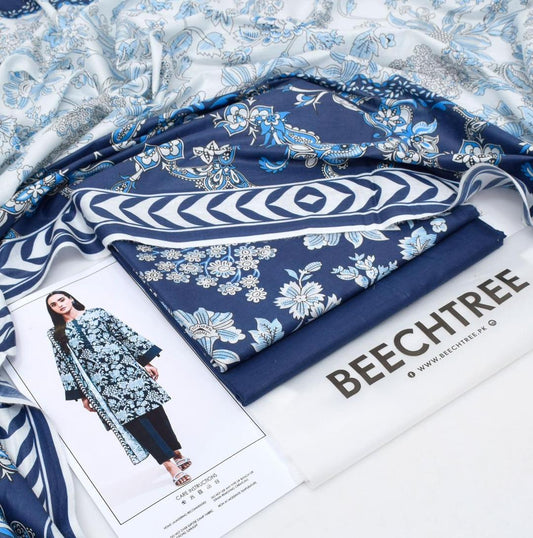 3 Pcs Women's Unstitched Printed Suit