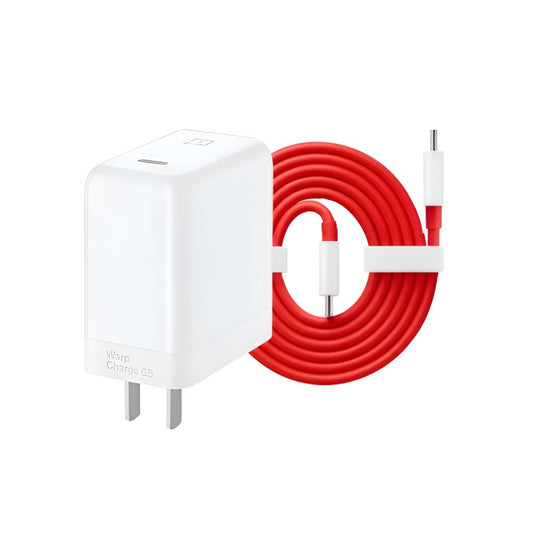 Oneplus 65w Warp Charge Power Adapter With Type-c To Type-c Fast Charging Cable
