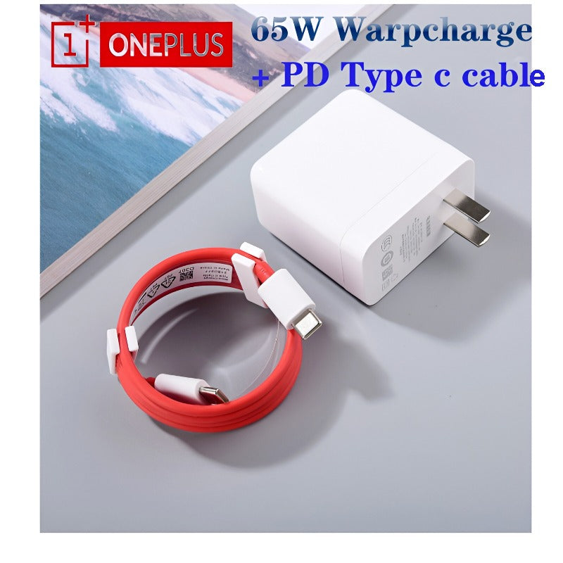 Oneplus 65w Warp Charge Power Adapter With Type-c To Type-c Fast Charging Cable